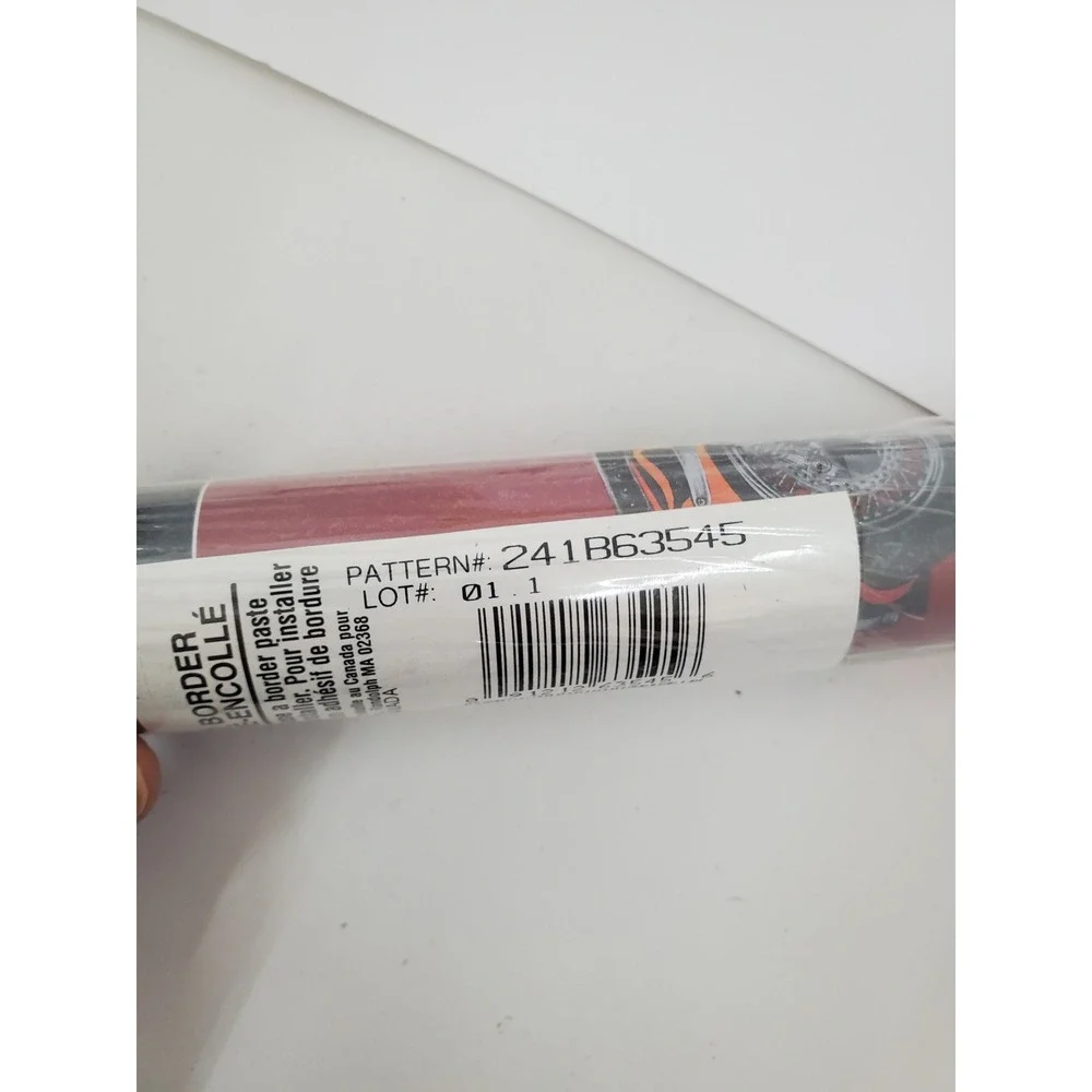 Brewster Motorcycle Wallpaper Border Pre-Pasted Red Black 5 Yards 241B63545‎
